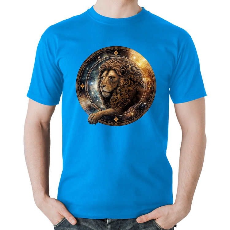 Camiseta Algodão Leão Sígno - Azul