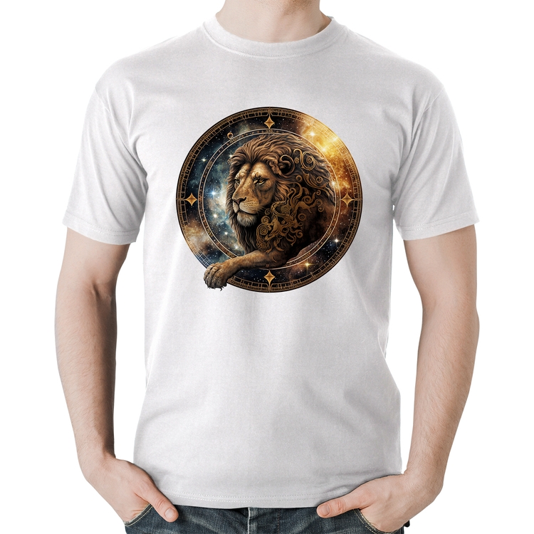 Camiseta Algodão Leão Sígno - Branca
