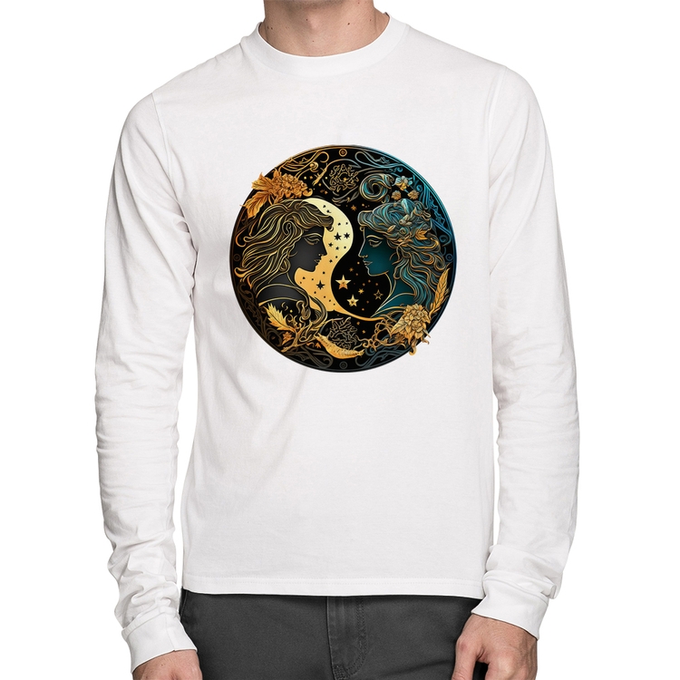 Camiseta Algodão Gêmeos Sígno Manga Longa - Branca