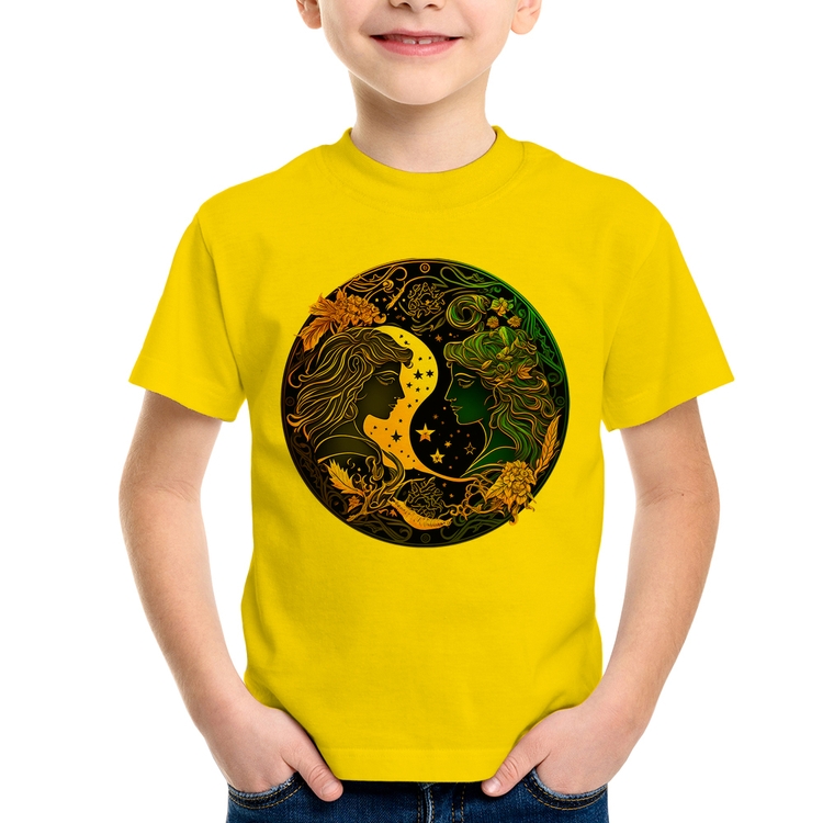 Camiseta Infantil Gêmeos Sígno - Amarela