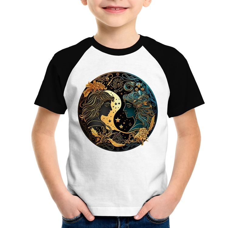Camiseta Raglan Infantil Gêmeos Sígno