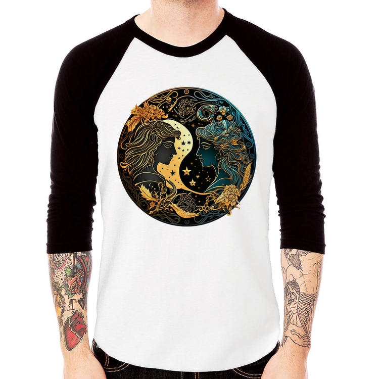 Camiseta Raglan Gêmeos Sígno Manga 3/4