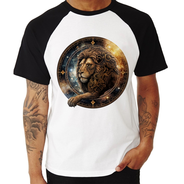 Camiseta Raglan Leão Sígno