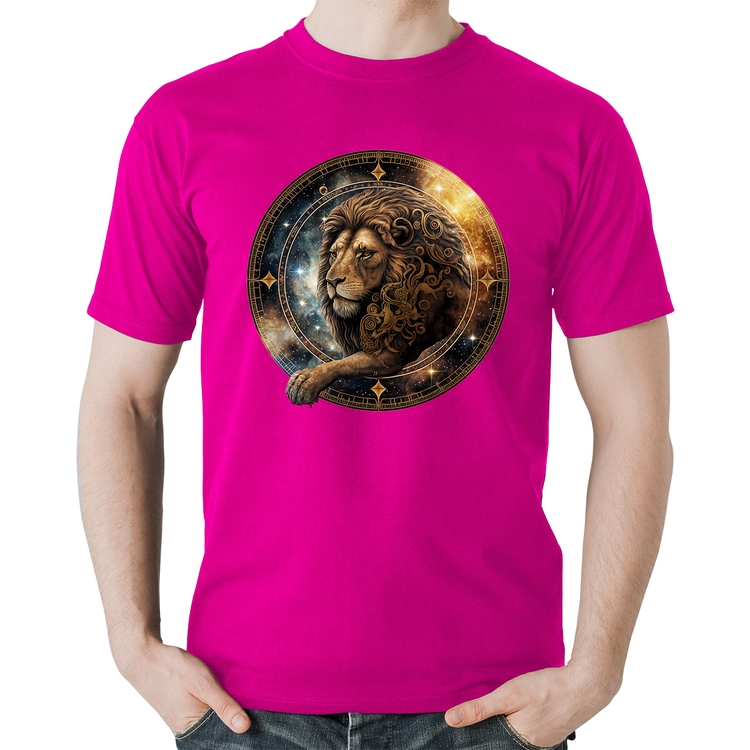 Camiseta Algodão Leão Sígno - Rosa