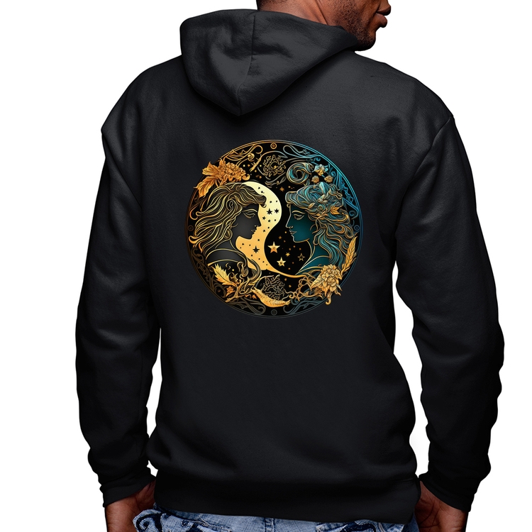 Blusa Moletom Gêmeos Sígno Masculina com Capuz e Zíper