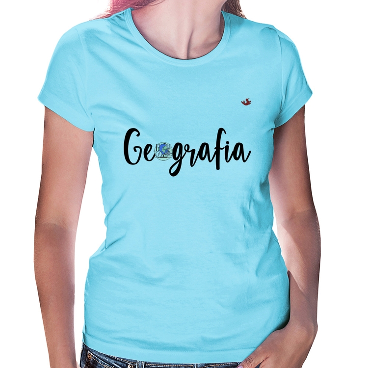 Baby Look Geografia - Azul Bebê