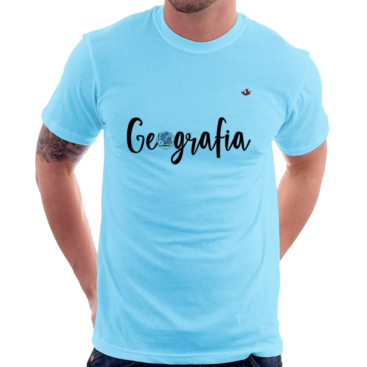Camiseta Geografia - Azul Bebê