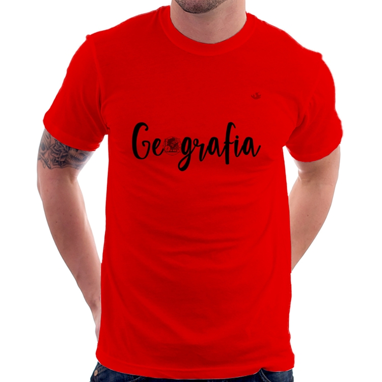 Camiseta Geografia - Vermelha