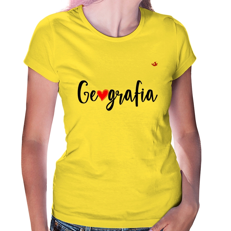 Baby Look Geografia por amor - Amarela