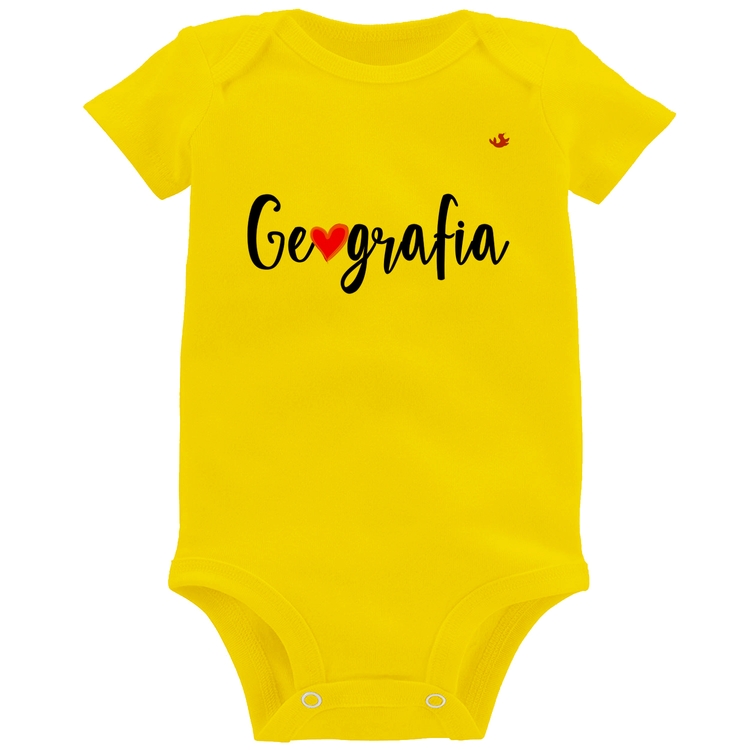 Body Bebê Geografia por amor - Amarelo