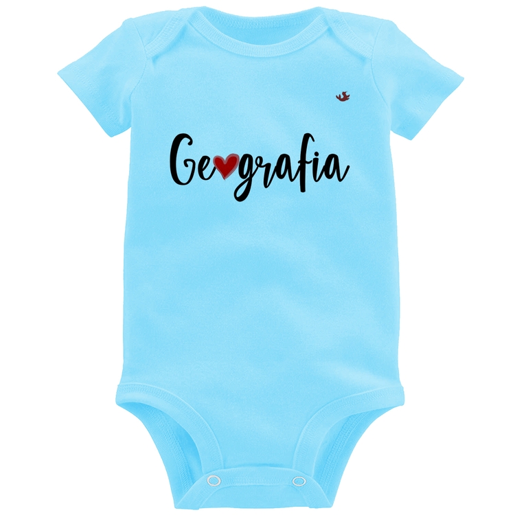 Body Bebê Geografia por amor - Azul Bebê