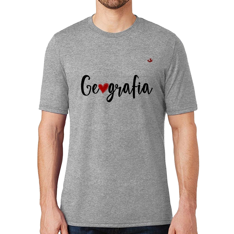 Camiseta Geografia por amor - Cinza