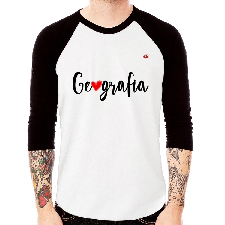 Camiseta Raglan Geografia por amor Manga 3/4