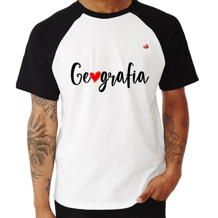 Camiseta Raglan Geografia por amor