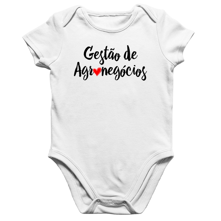 Body Bebê Algodão Gestão de agronegócios por amor - Branco