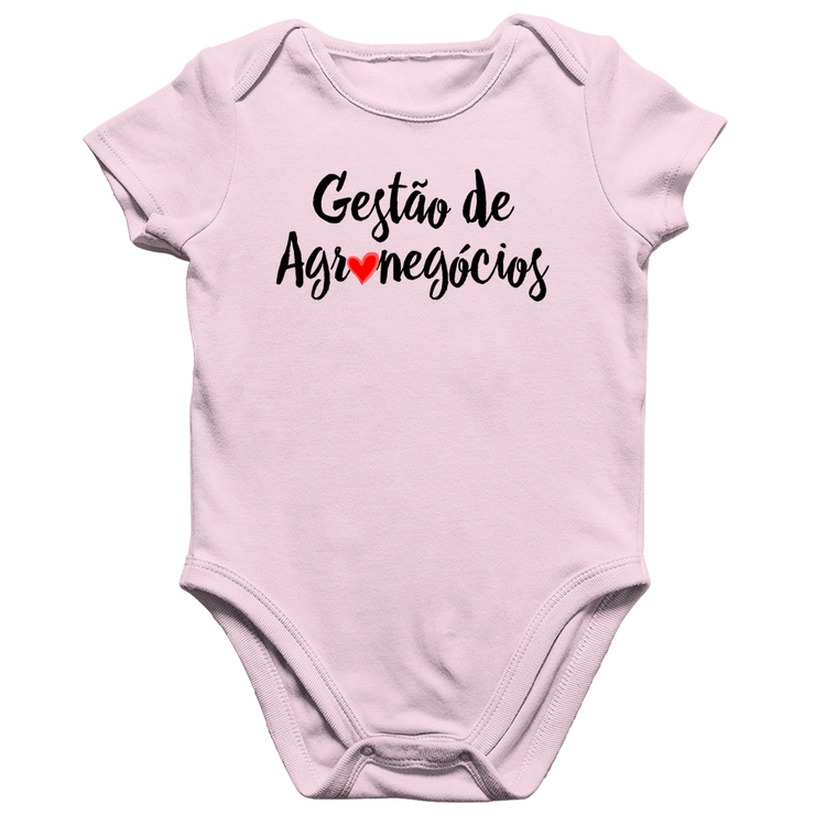 Body Bebê Algodão Gestão de agronegócios por amor - Rosa Bebê