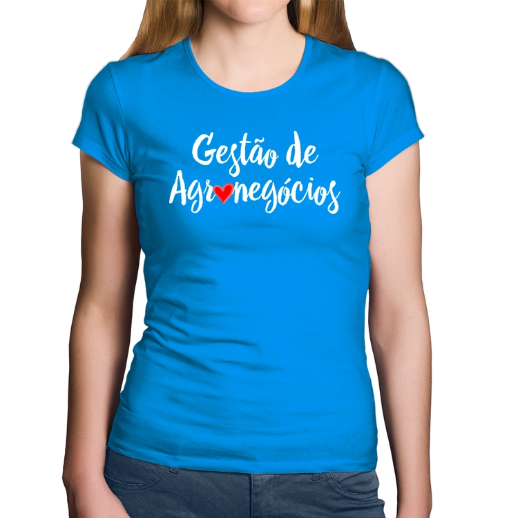 Baby Look Algodão Gestão de agronegócios por amor - Azul