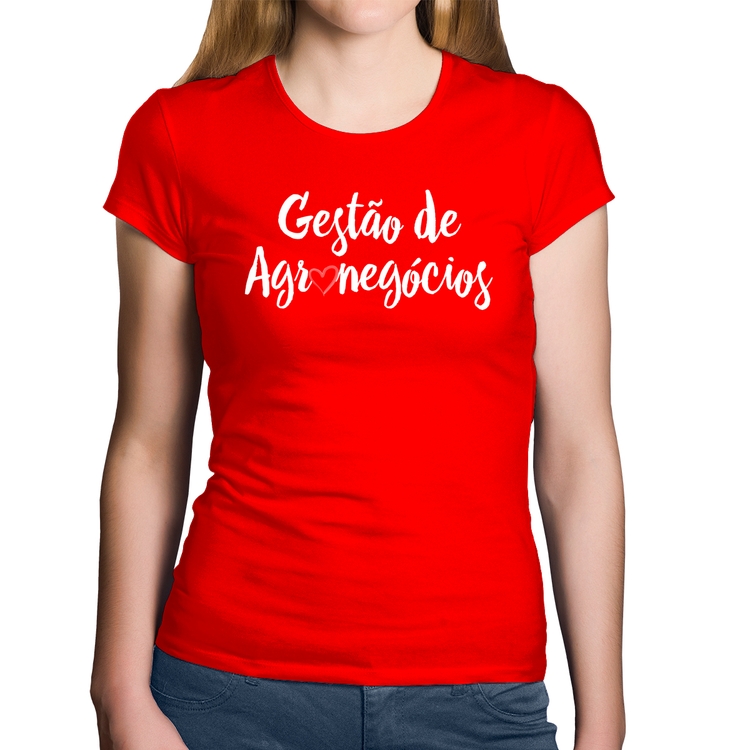 Baby Look Algodão Gestão de agronegócios por amor - Vermelha