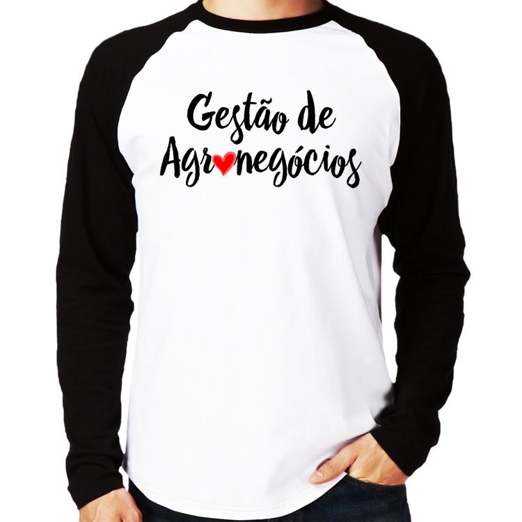 Camiseta Raglan Gestão de agronegócios por amor Manga Longa