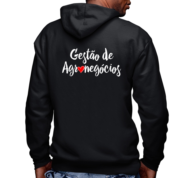 Blusa Moletom Gestão de agronegócios por amor Masculina com Capuz e Zíper