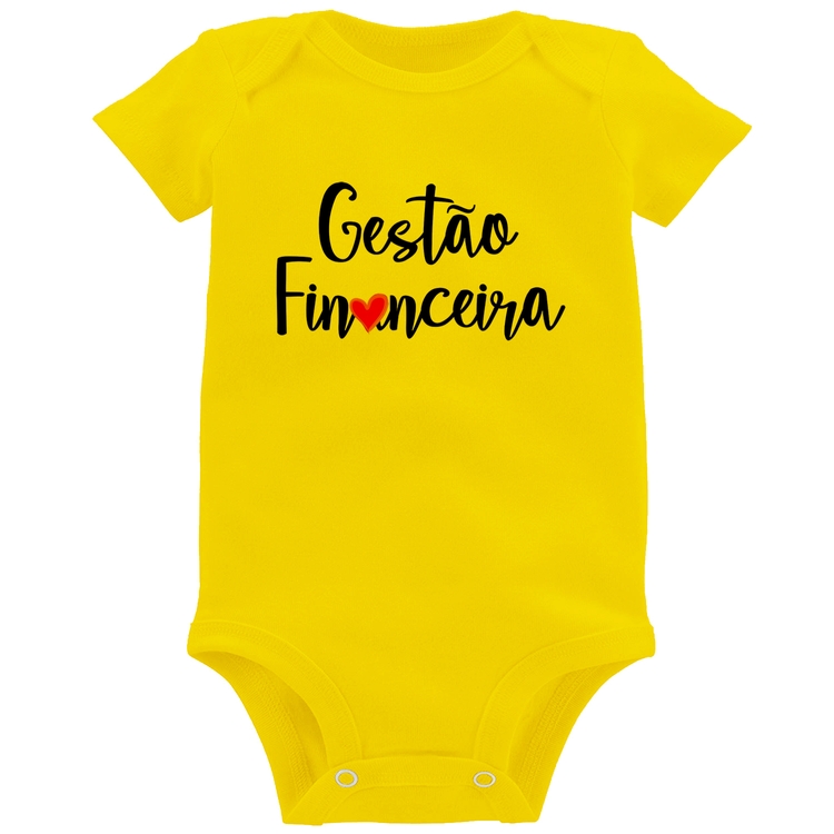 Body Bebê Gestão financeira por amor - Amarelo