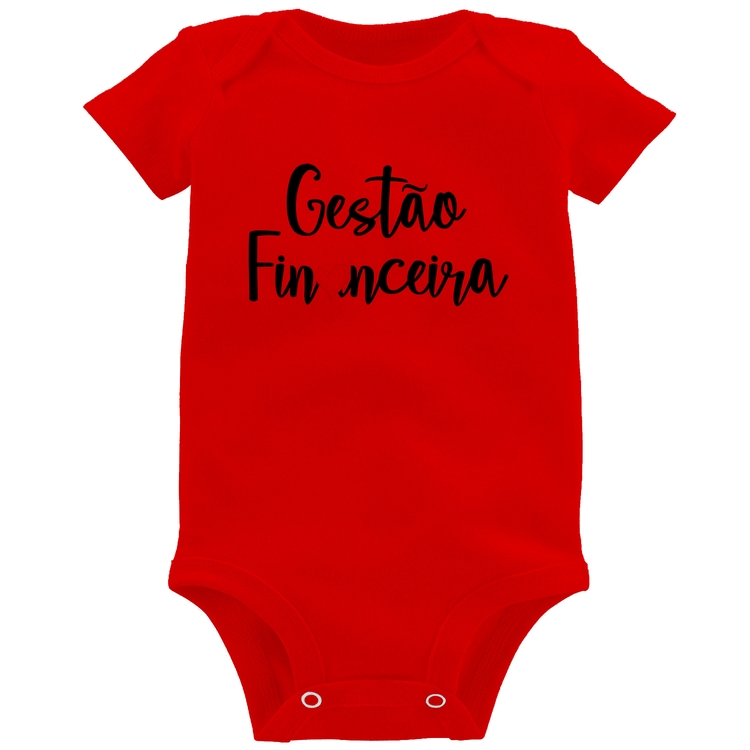 Body Bebê Gestão financeira por amor - Vermelho