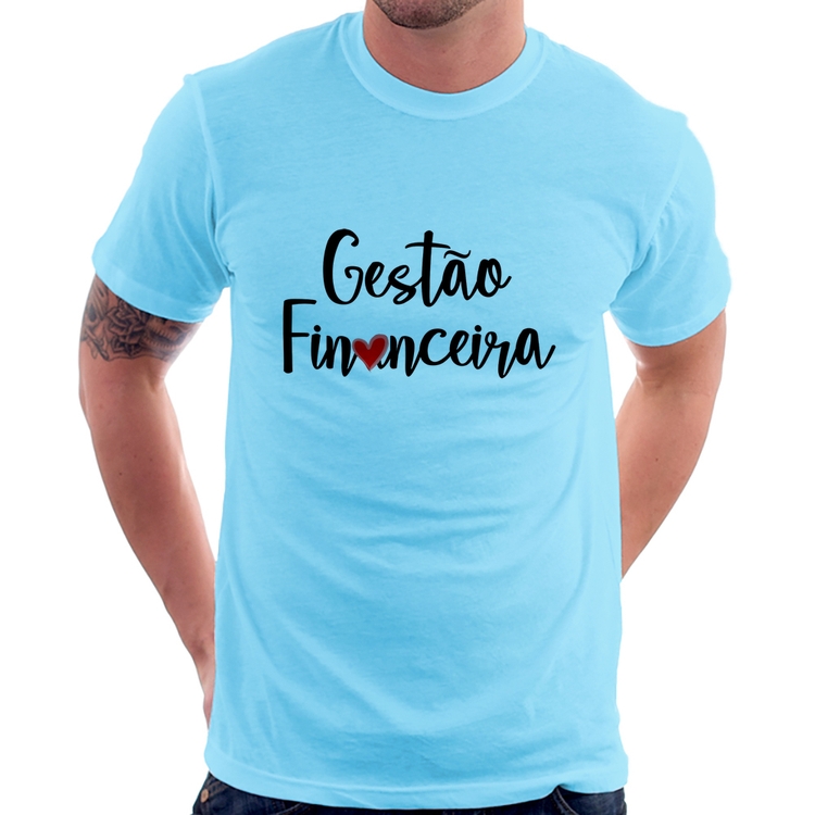 Camiseta Gestão financeira por amor - Azul Bebê