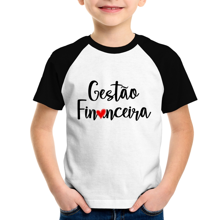 Camiseta Raglan Infantil Gestão financeira por amor