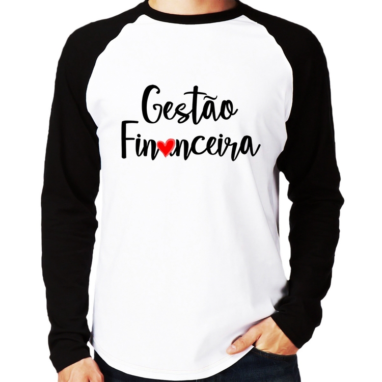 Camiseta Raglan Gestão financeira por amor Manga Longa