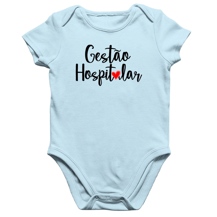 Body Bebê Algodão Gestão hospitalar por amor - Azul Bebê