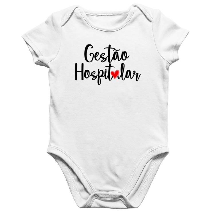 Body Bebê Algodão Gestão hospitalar por amor - Branco