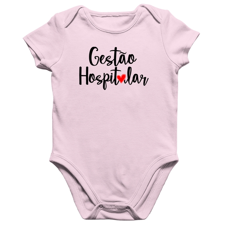 Body Bebê Algodão Gestão hospitalar por amor - Rosa Bebê