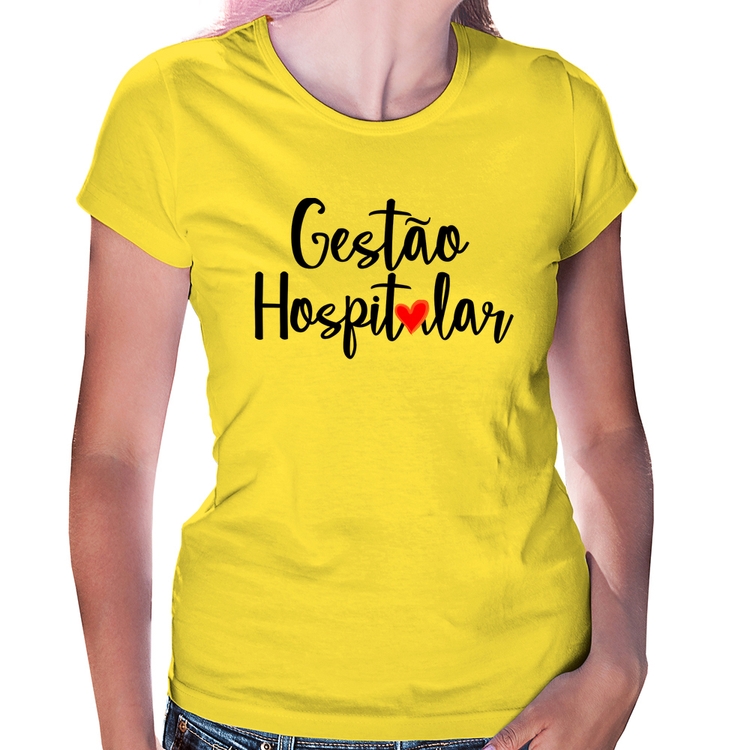 Baby Look Gestão hospitalar por amor - Amarela