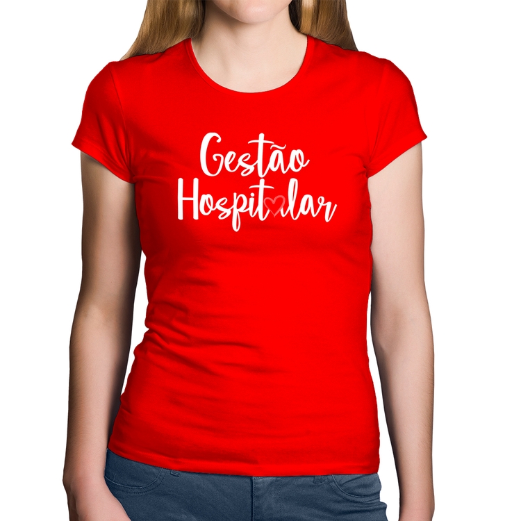 Baby Look Algodão Gestão hospitalar por amor - Vermelha