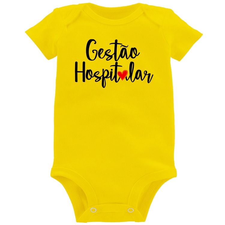 Body Bebê Gestão hospitalar por amor - Amarelo