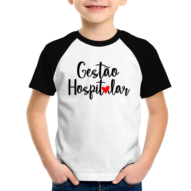 Camiseta Raglan Infantil Gestão hospitalar por amor