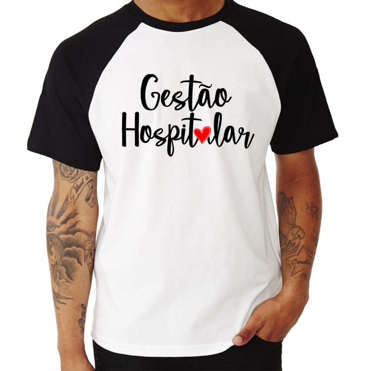 Camiseta Raglan Gestão hospitalar por amor