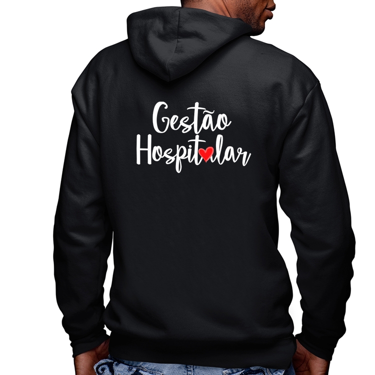 Blusa Moletom Gestão hospitalar por amor Masculina com Capuz e Zíper