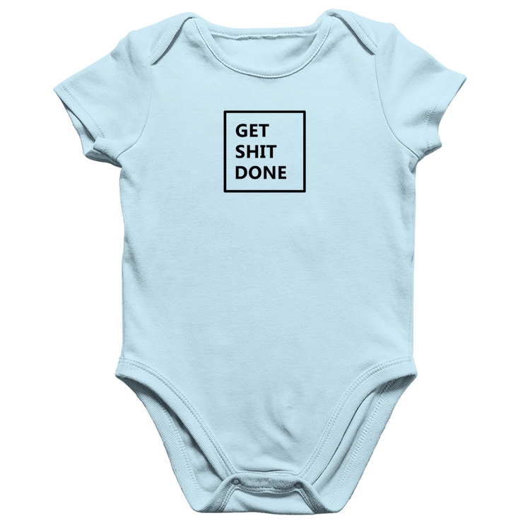 Body Bebê Algodão Get Shit Done - Azul Bebê