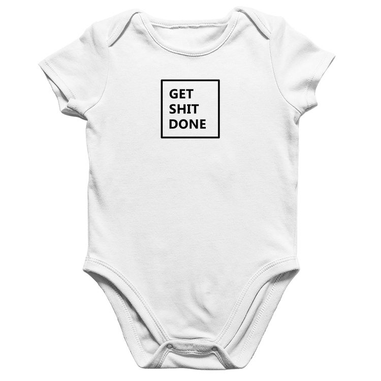Body Bebê Algodão Get Shit Done - Branco