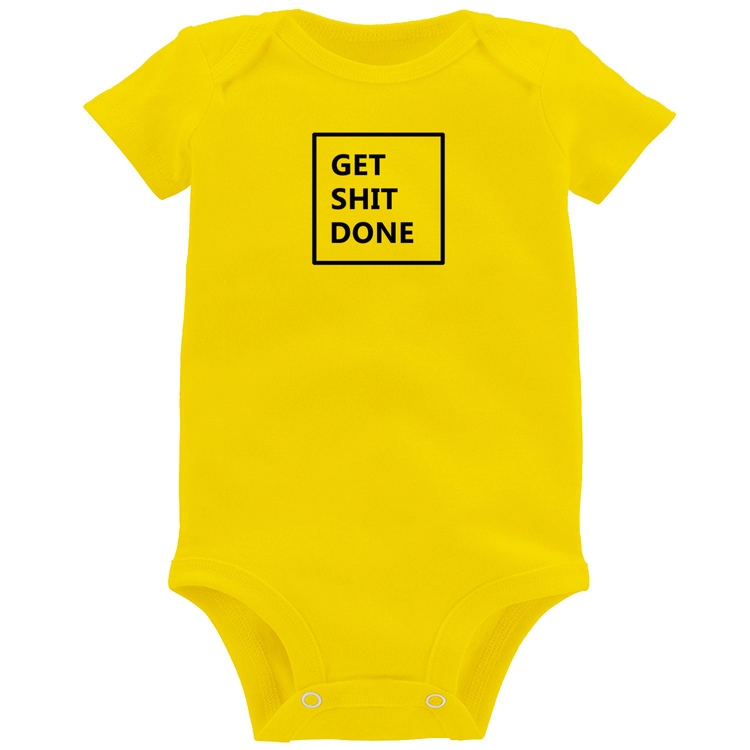 Body Bebê Get Shit Done - Amarelo