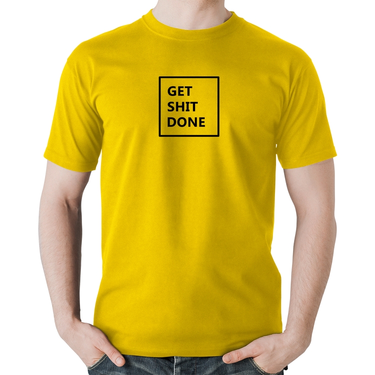 Camiseta Algodão Get Shit Done - Amarela