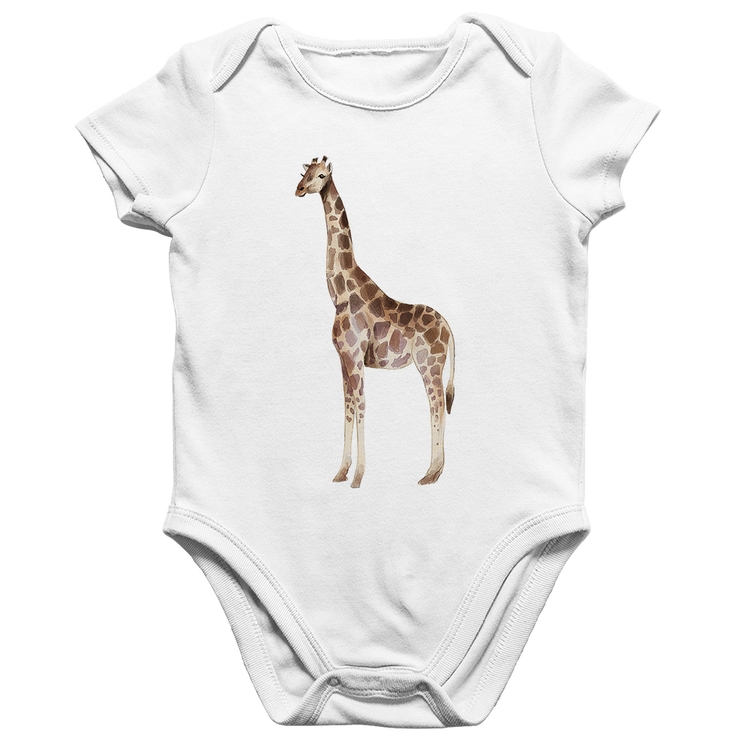 Body Bebê Algodão Girafa - Branco
