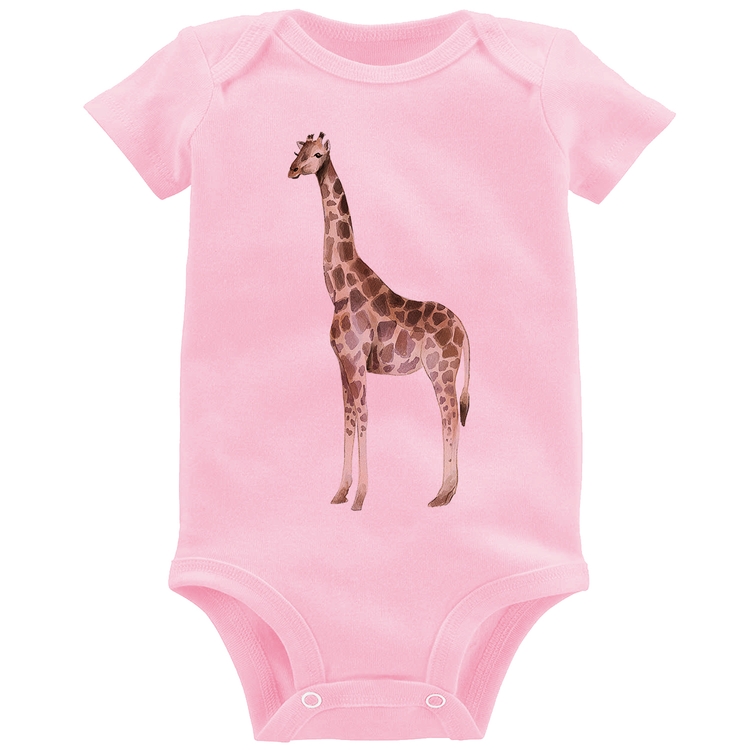 Body Bebê Girafa - Rosa Bebê