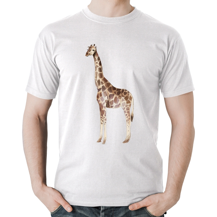 Camiseta Algodão Girafa - Branca