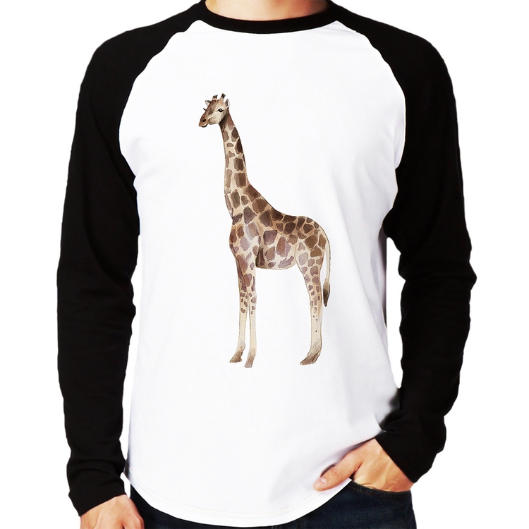 Camiseta Raglan Girafa Manga Longa