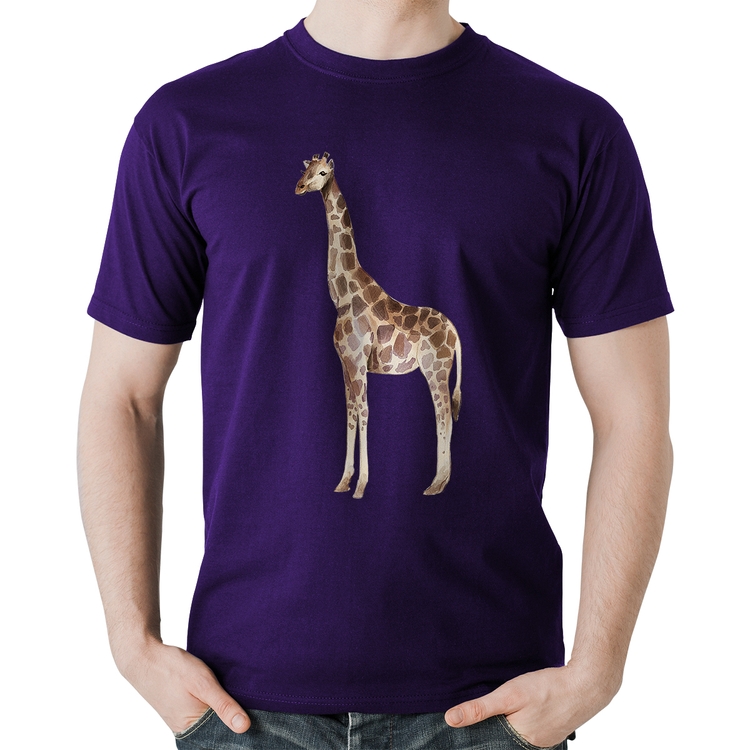 Camiseta Algodão Girafa - Roxa