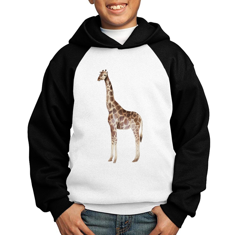 Moletom Infantil Girafa - Branco/Preto