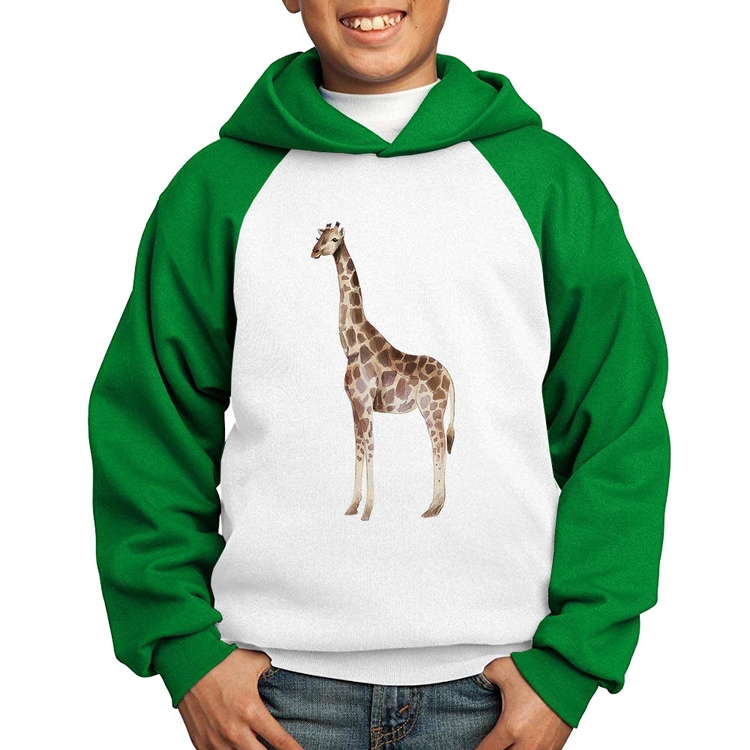 Moletom Infantil Girafa - Branco/Verde