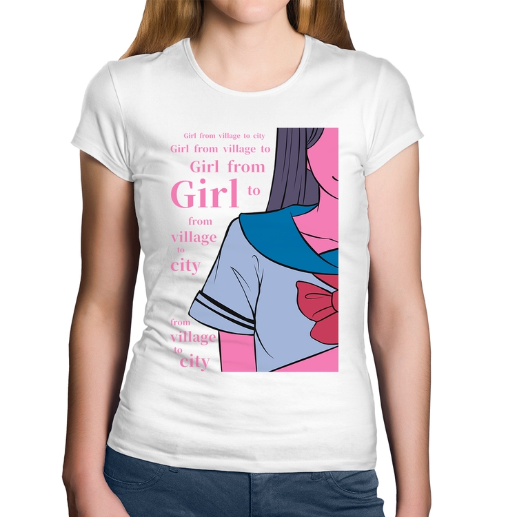 Baby Look Algodão Girl From Village To City - Branca